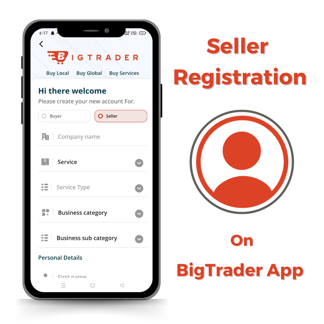 Seller registration on BigTrader app